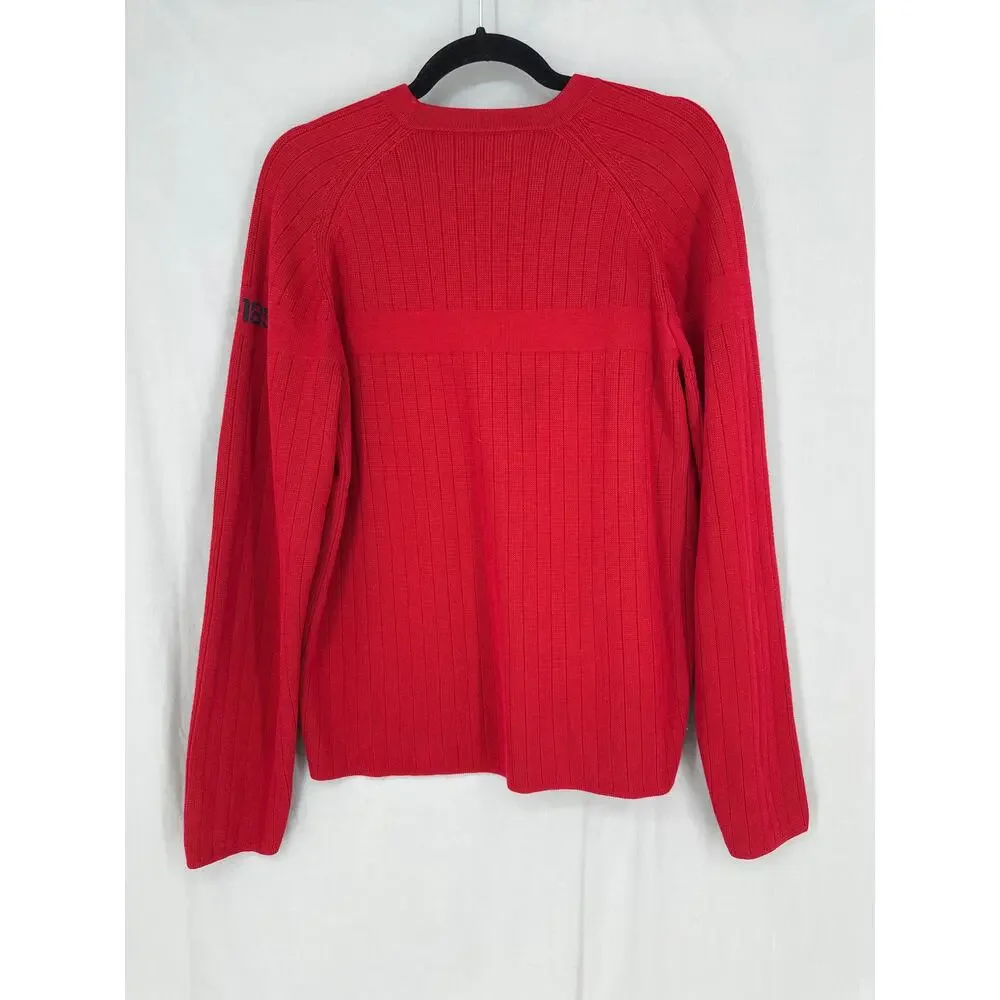90s Vintage Abercrombie Fitch Sweater Mens Medium Red Pullover Y2K Skater Grunge